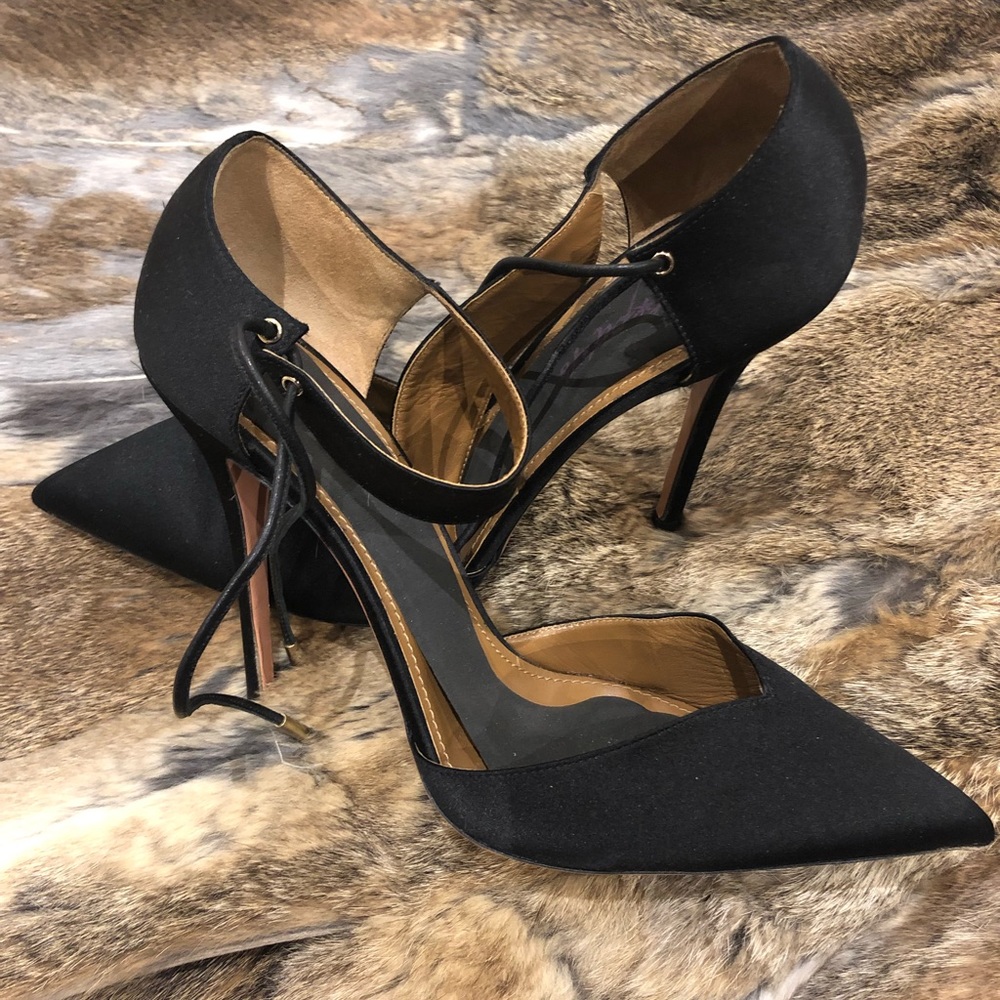 Aquazzura Ankle Tie Suede Pumps